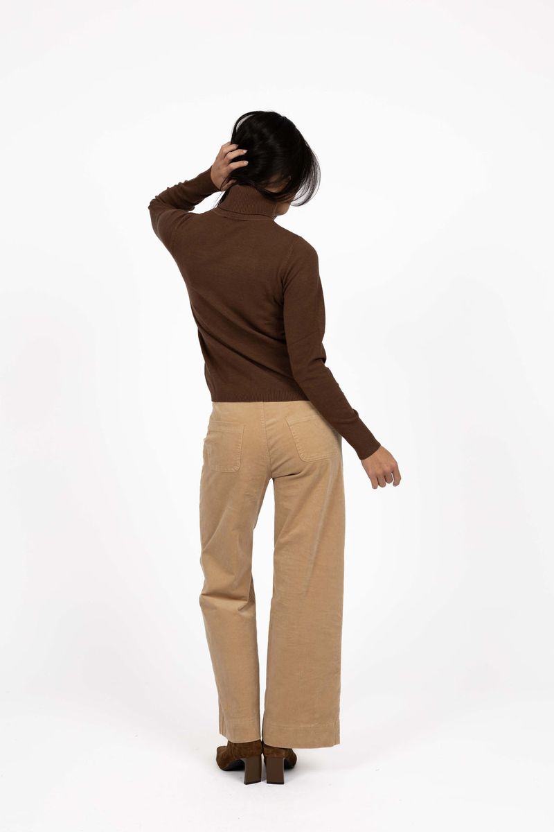 Humidity Women's Brown Roll Neck Alana Knit Skivvy | Gretel Lane