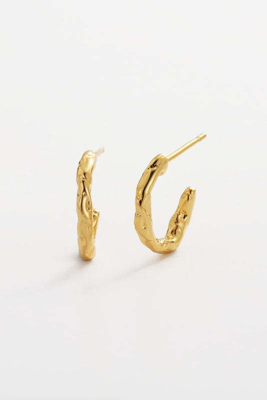 Zafino Alessia Organic Texture Gold Hoop - Small | Women's Jewellery | Gretel Lane