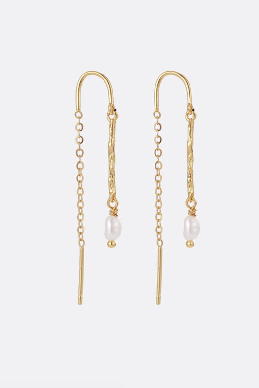 Zafino Alessia Fine Thread Pearl Drop Earring Gold | Women's Jewellery | Gretel Lane