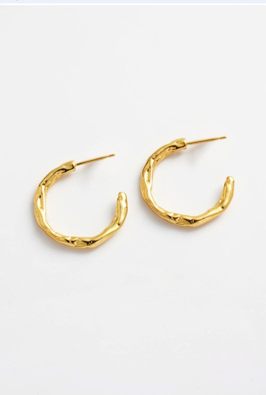 Zafino Alessia Textured Large Hoop Gold | Women's Jewellery | Gretel Lane