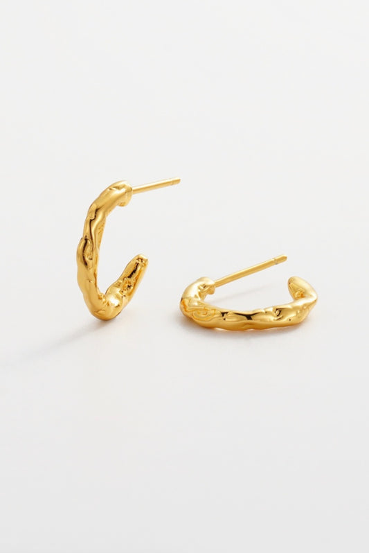 Zafino Alessia Organic Texture Gold Hoop - Small | Women's Jewellery | Gretel Lane