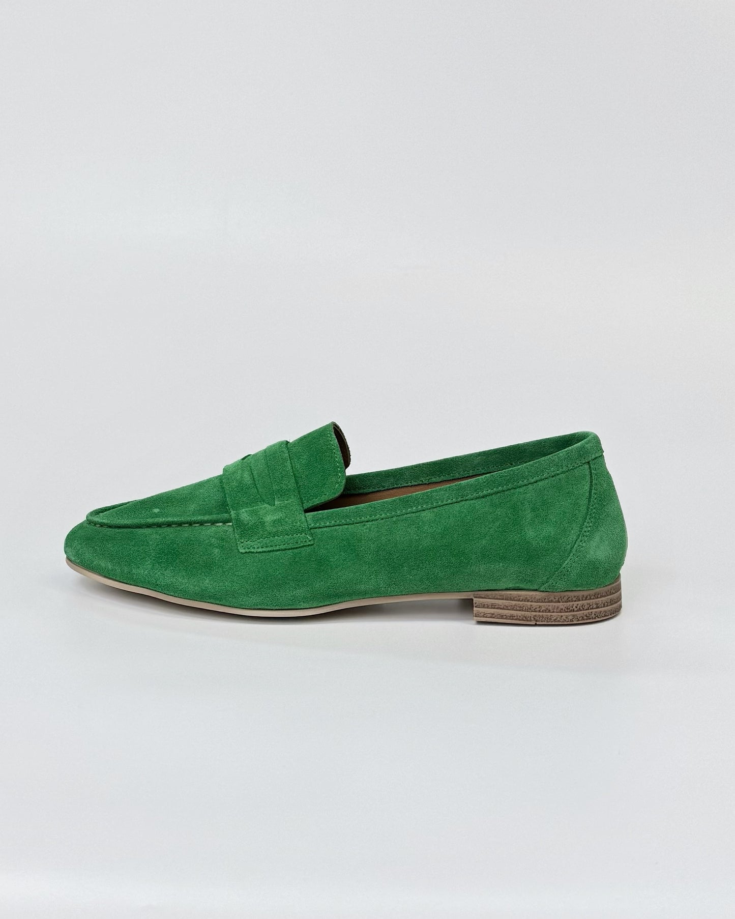 Luna Sole Alicia Women's Flat Loafer Green Suede | Women's Shoes | Gretel Lane