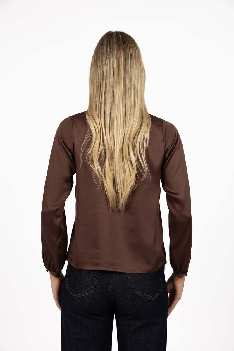 Humidity Women's Alina Tencel Blouse in Cocoa | Gretel Lane