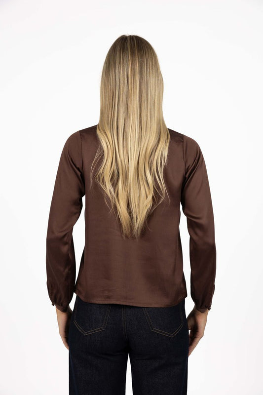 Humidity Women's Alina Tencel Blouse in Cocoa | Gretel Lane