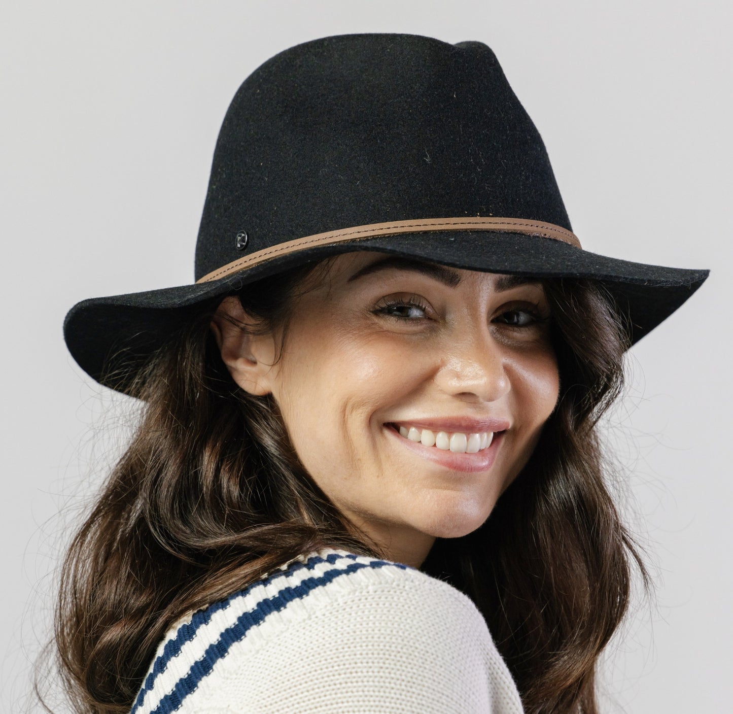 Rigon Headwear Alpine Soft Wool Felt Fedora Black | Women's Hats | Gretel Lane