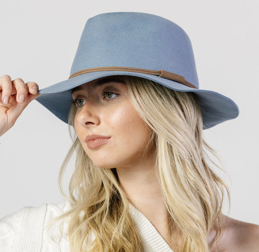 Rigon Headwear Alpine Soft Wool Felt Fedora Blue | Women's Hats | Gretel Lane