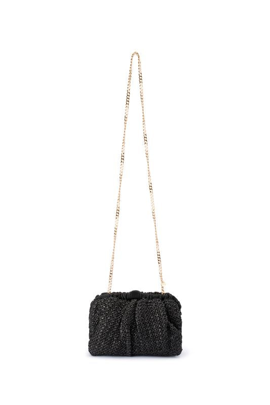 Amalia Petite Gathered Clutch (Black)