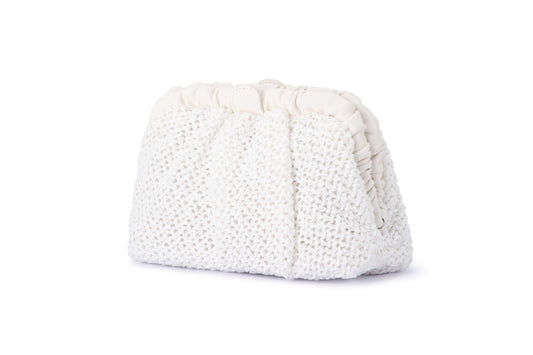 Amalia Petite Gathered Clutch (White)
