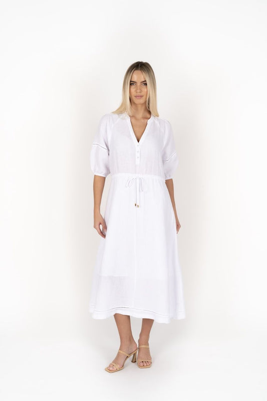 Ambrosia Midi Dress (White)