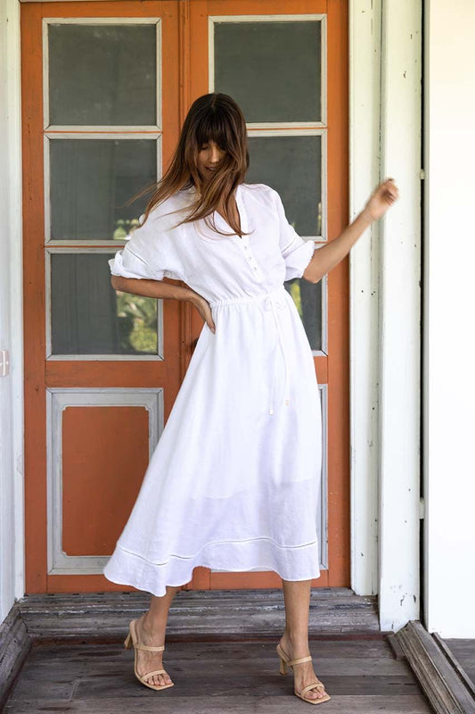 Ambrosia Midi Dress (White)