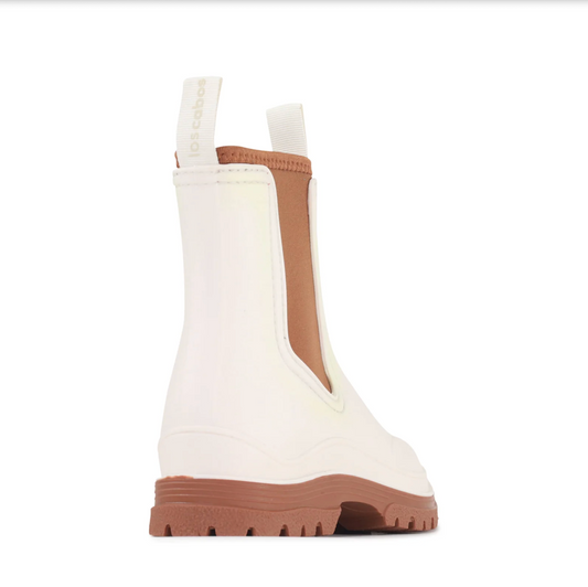 Los Cabos Women's Cream and Tan Amelia Rain Boot | Gretel Lane