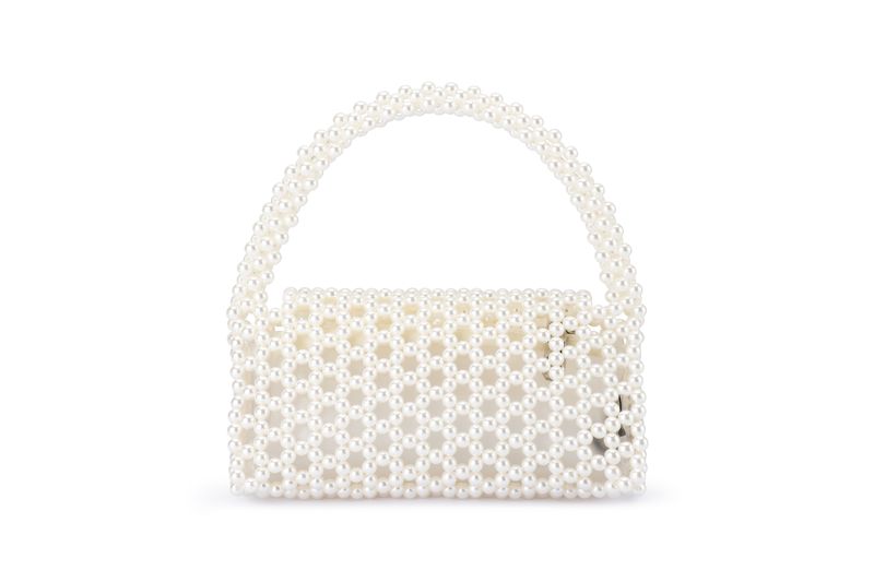 Amrita Bead Top Handle Bag (Pearl)