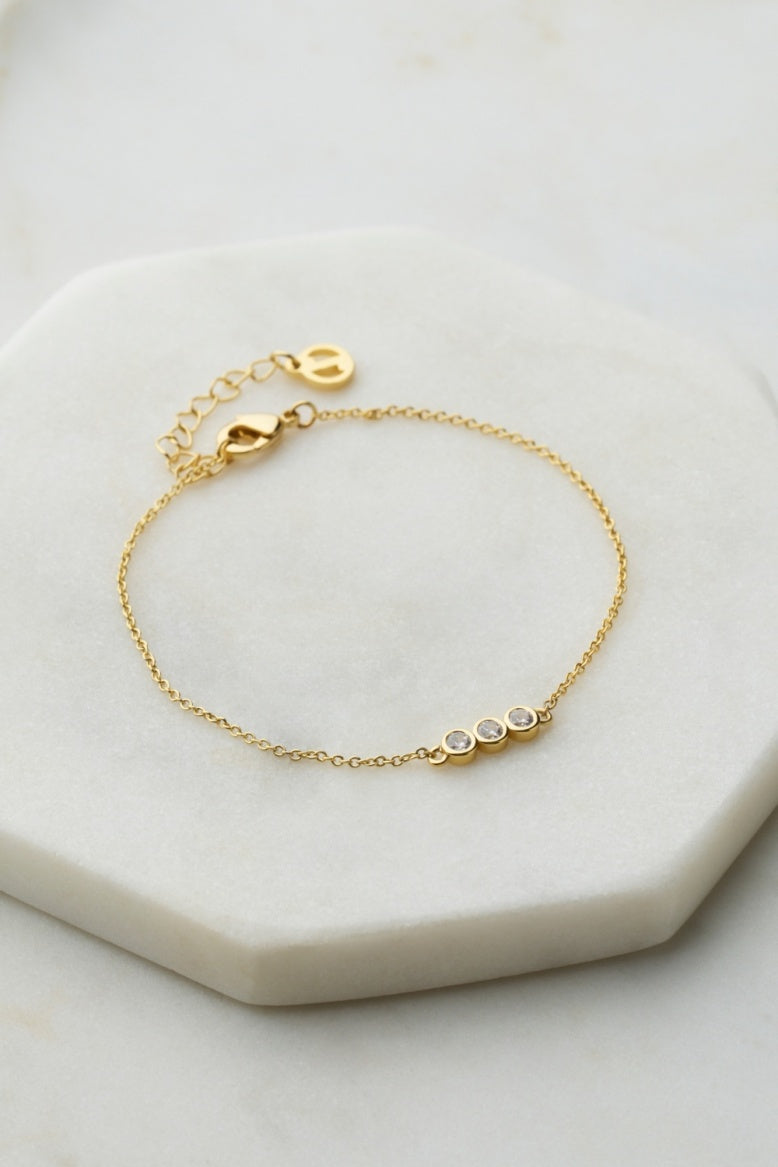 Zafino Amy Gold Crystal Trilogy Bracelet | Women's Jewellery | Gretel Lane