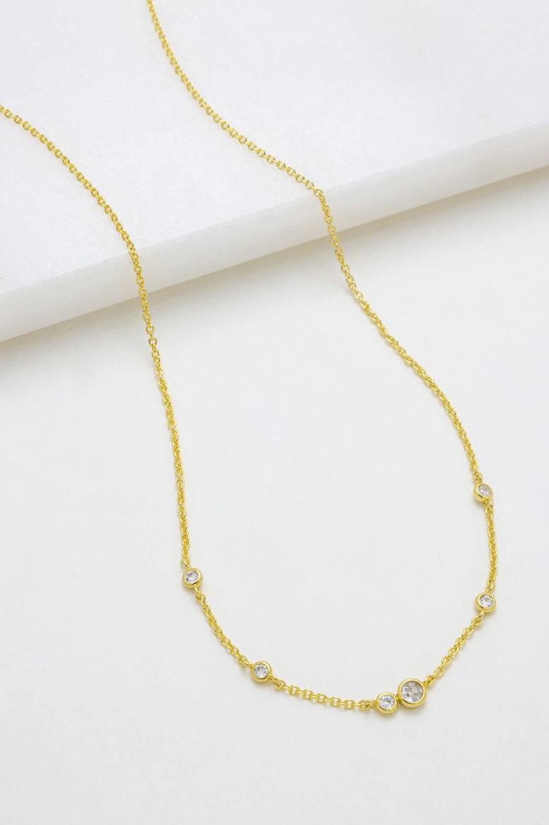 Zafino Amy Mini Crystal Gold Necklace | Gretel Lane
