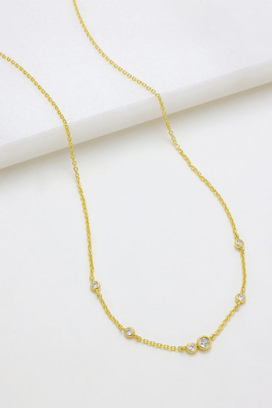 Zafino Amy Mini Crystal Gold Necklace | Gretel Lane