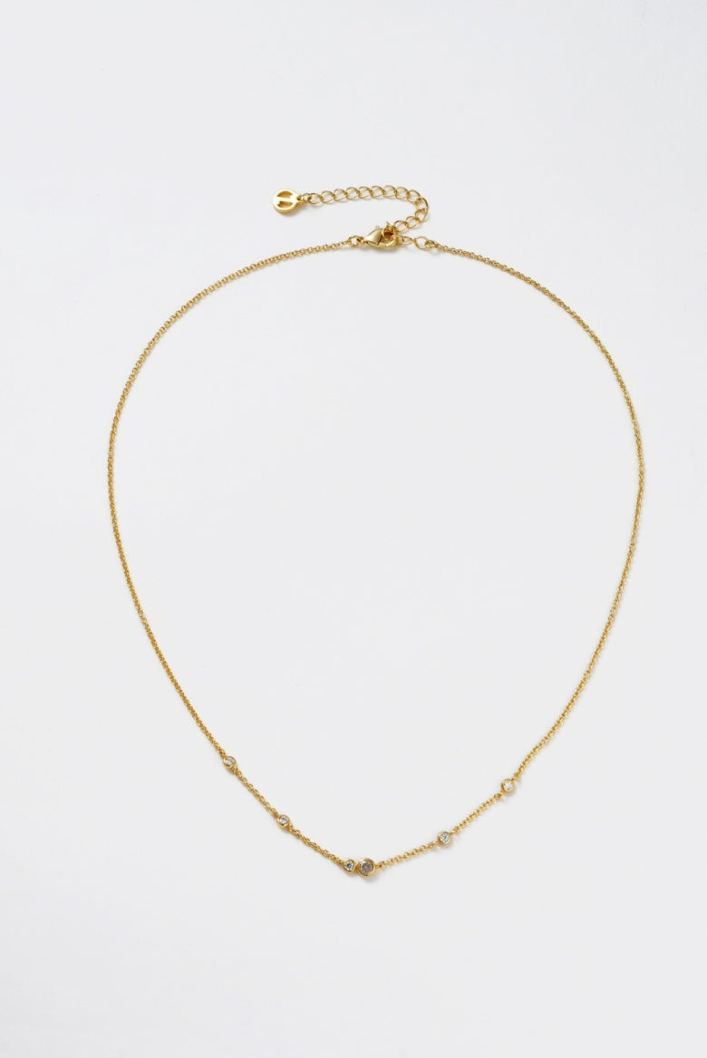 Zafino Amy Mini Crystal Gold Necklace | Gretel Lane