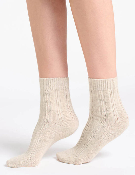 Angelina Cable Crew Sock (Chai)