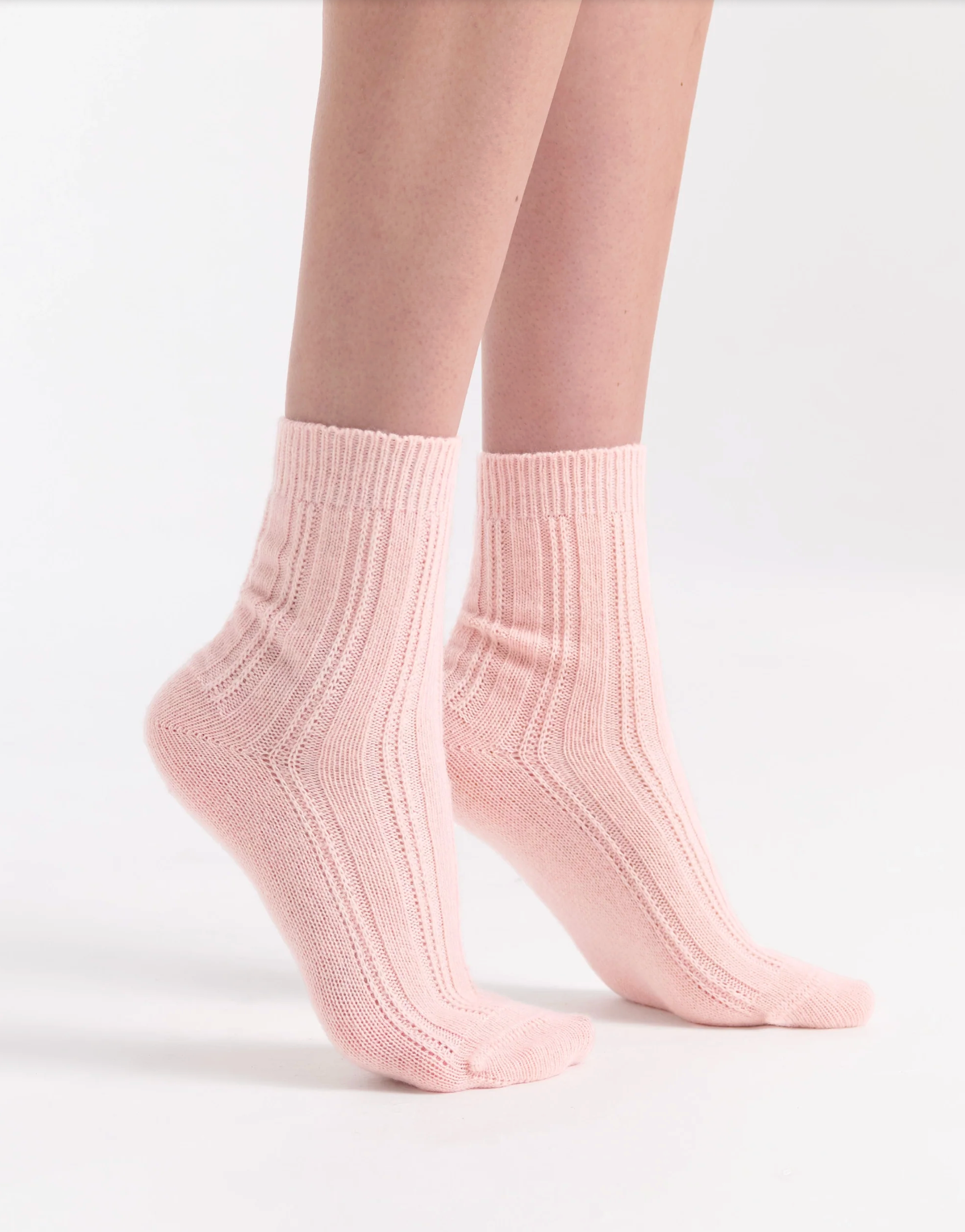 Levante Angelina Wool Blend Cable Crew Sock in Rosette | Women's Socks | Gretel Lane