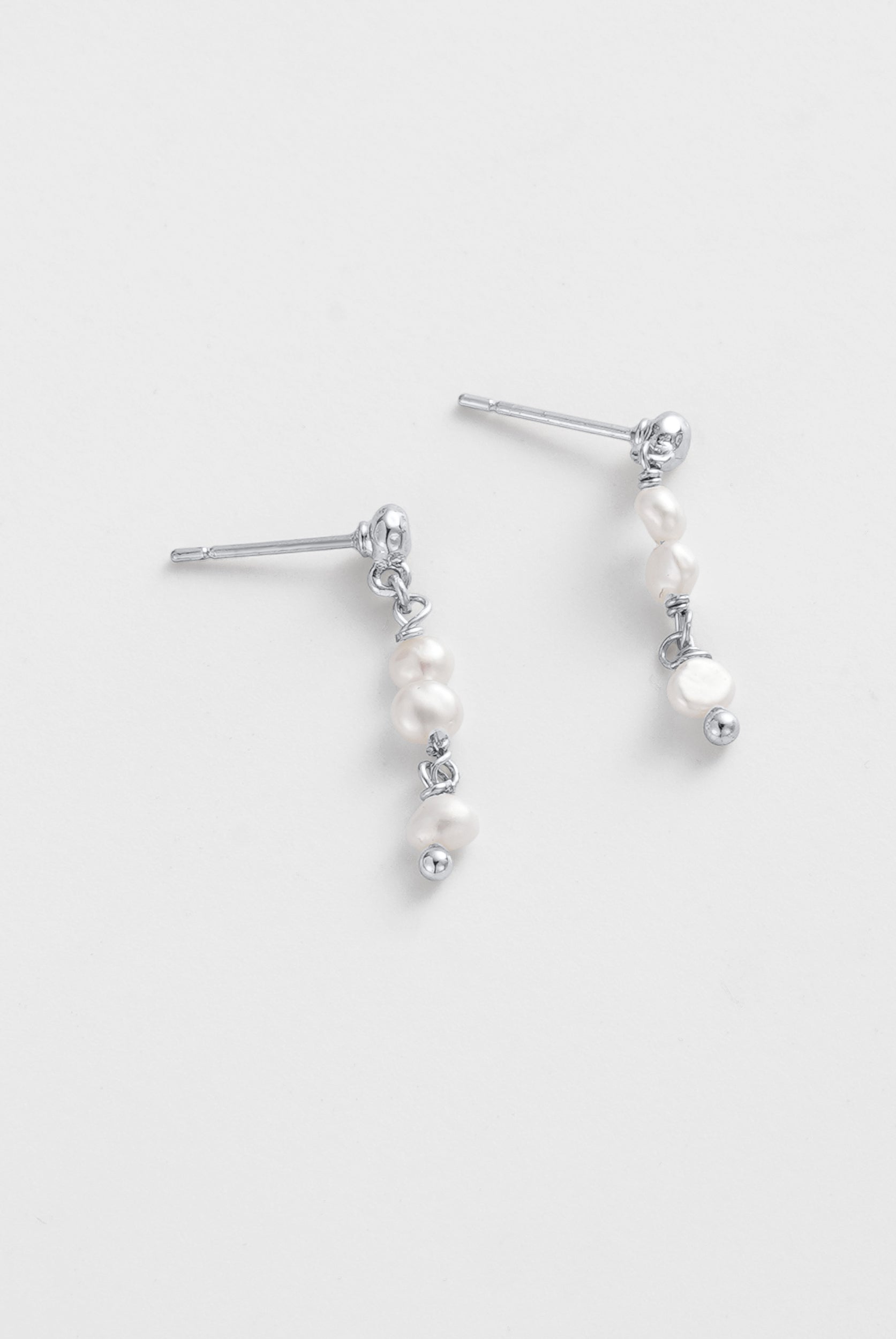 Zafino Annika Pearl Drop Stud Earring Silver | Women's Jewellery | Gretel Lane