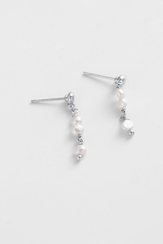 Zafino Annika Pearl Drop Stud Earring Silver | Women's Jewellery | Gretel Lane