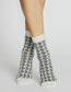 Antonia Houndstooth Crew Sock (Charcoal)