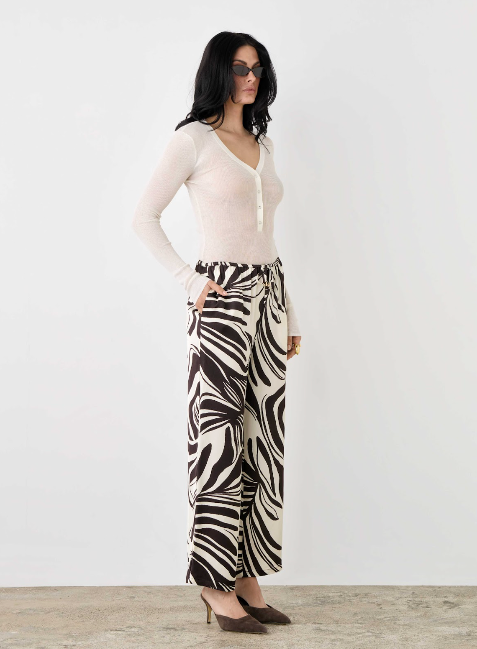 Esmaee Argyle Relaxed Full Length Pant | Women's Clothing | Gretel Lane