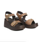EOS Arias Platform Wedge Sandal Pecan Leather | Women's Footwear | Gretel Lane