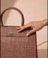 Cobb & Co Arlie Large Top Handle Bag in Pink Croc Leather | Women's Handbags | Gretel Lane