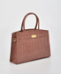 Cobb & Co Arlie Large Top Handle Bag in Pink Croc Leather | Women's Handbags | Gretel Lane