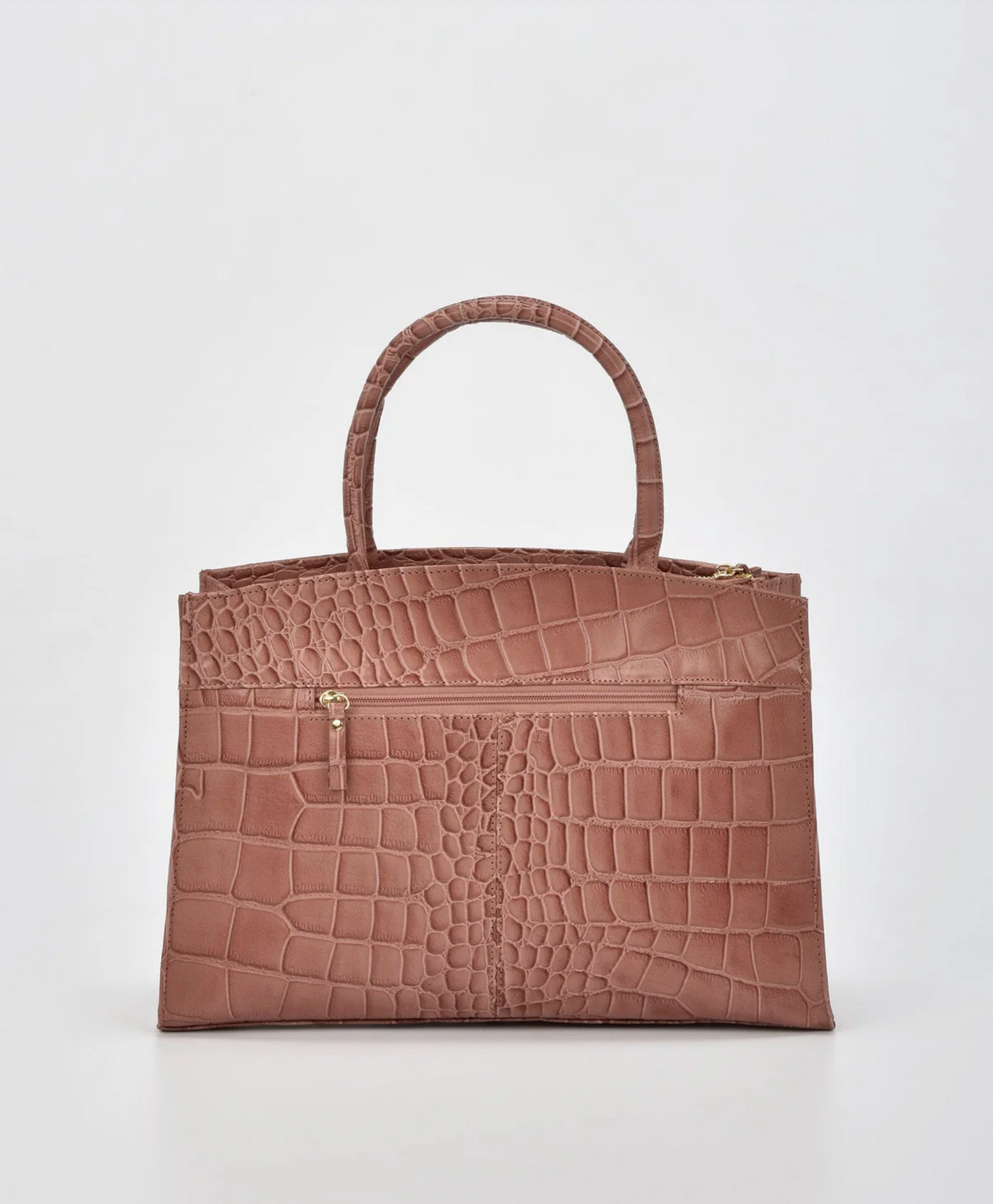 Cobb & Co Arlie Large Top Handle Bag in Pink Croc Leather | Women's Handbags | Gretel Lane