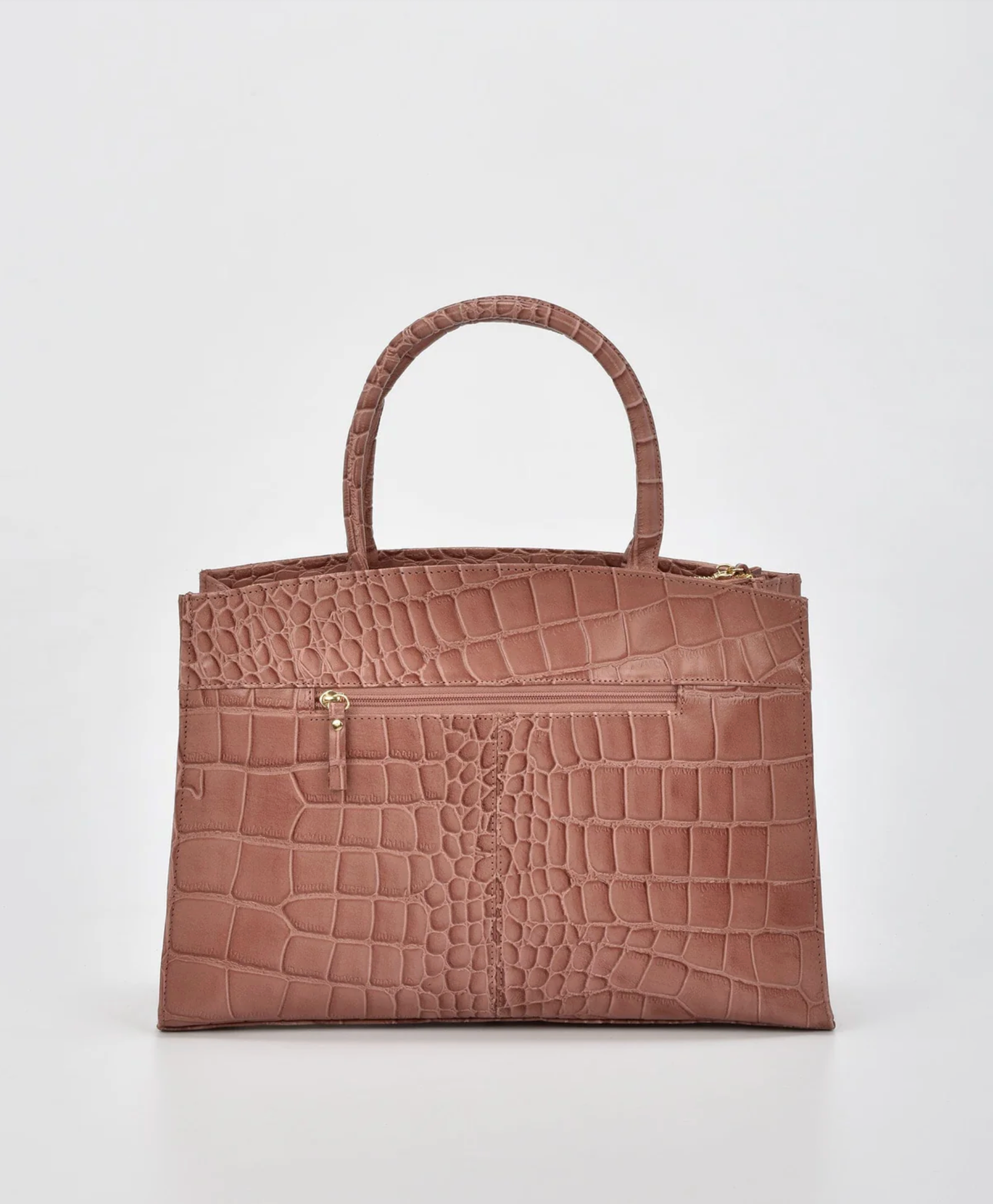 Cobb & Co Arlie Large Top Handle Bag in Pink Croc Leather | Women's Handbags | Gretel Lane
