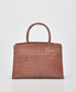 Cobb & Co Arlie Large Top Handle Bag in Pink Croc Leather | Women's Handbags | Gretel Lane