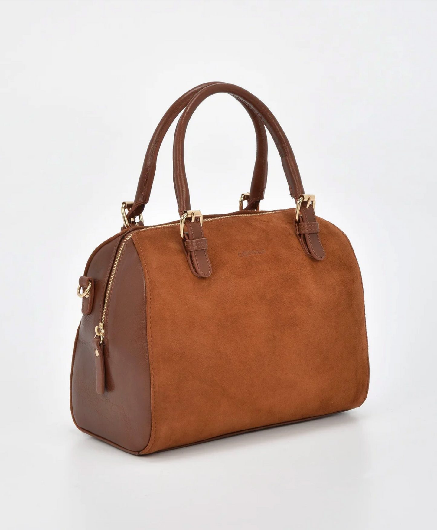 Cobb & Co Armadale Leather Handle Bag in Tan Suede | Women's Handbags | Gretel Lane