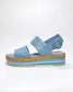 Women's Blue Leather Flatform Sandal | Gretel Lane