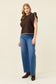 Isle of Mine Women's Brown Athena Frill Sleeve Knit Top | Gretel Lane