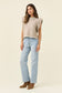 Isle of Mine Women's Athena Frill Sleeve Beige Knit Top | Gretel Lane
