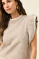 Isle of Mine Women's Athena Frill Sleeve Beige Knit Top | Gretel Lane
