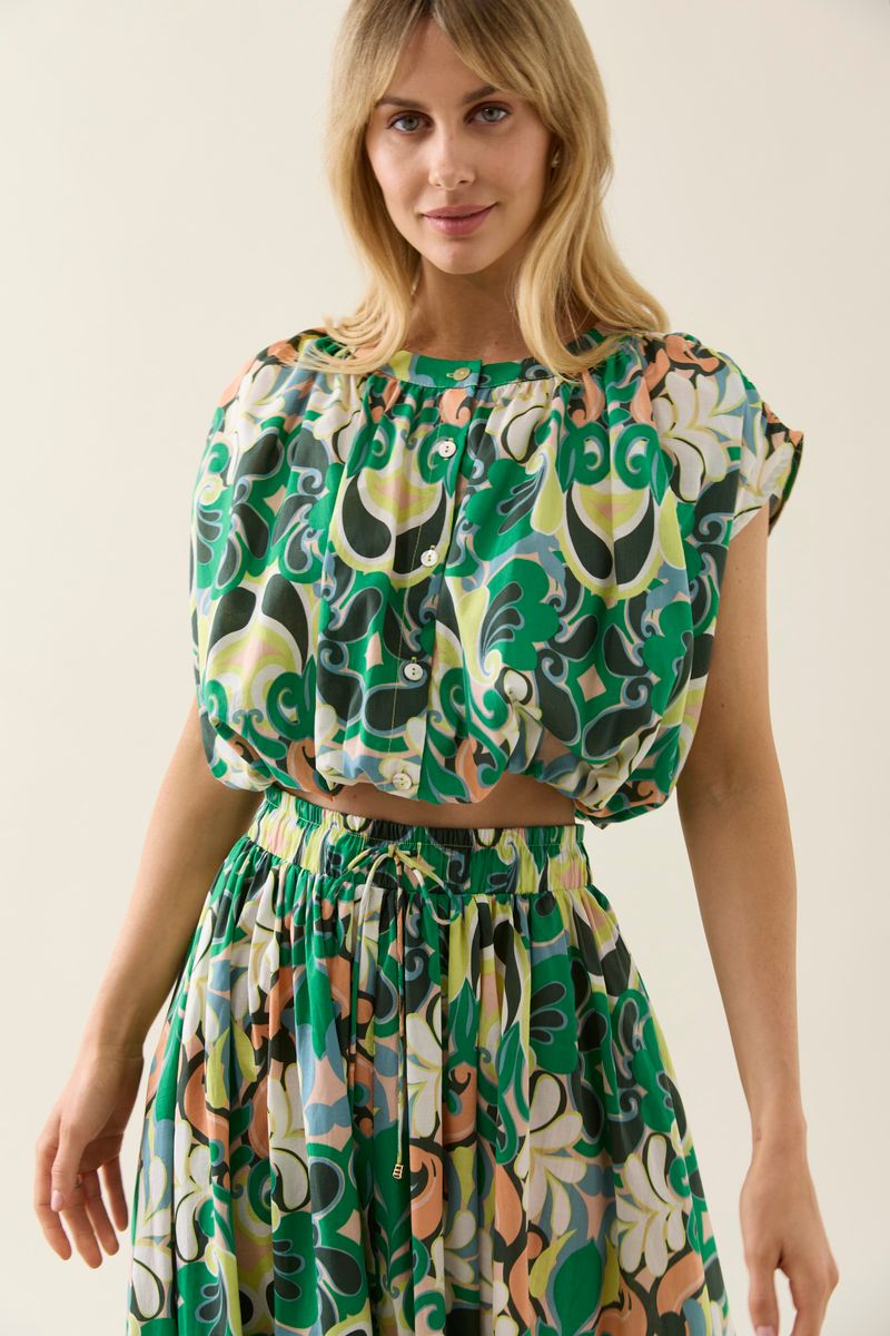 Aurora Reversible Crop Top (Paisley)