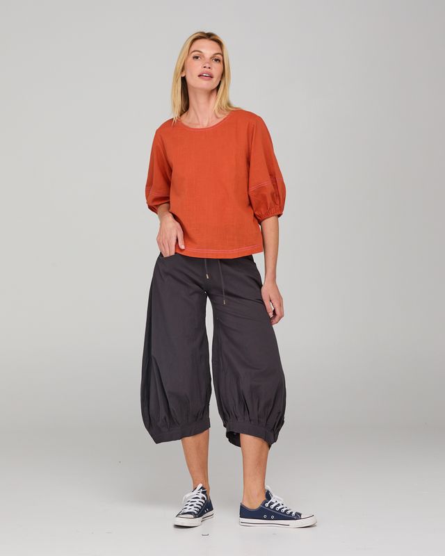 Boom Shankar Women's Orange Cotton Ava Top | Gretel Lane