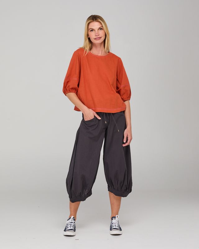 Boom Shankar Women's Orange Cotton Ava Top | Gretel Lane