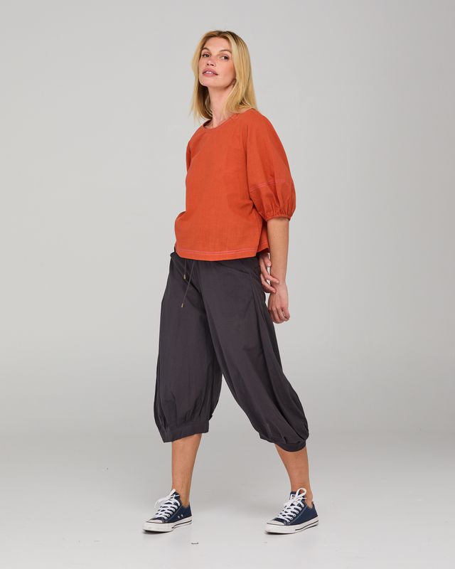 Boom Shankar Women's Orange Cotton Ava Top | Gretel Lane