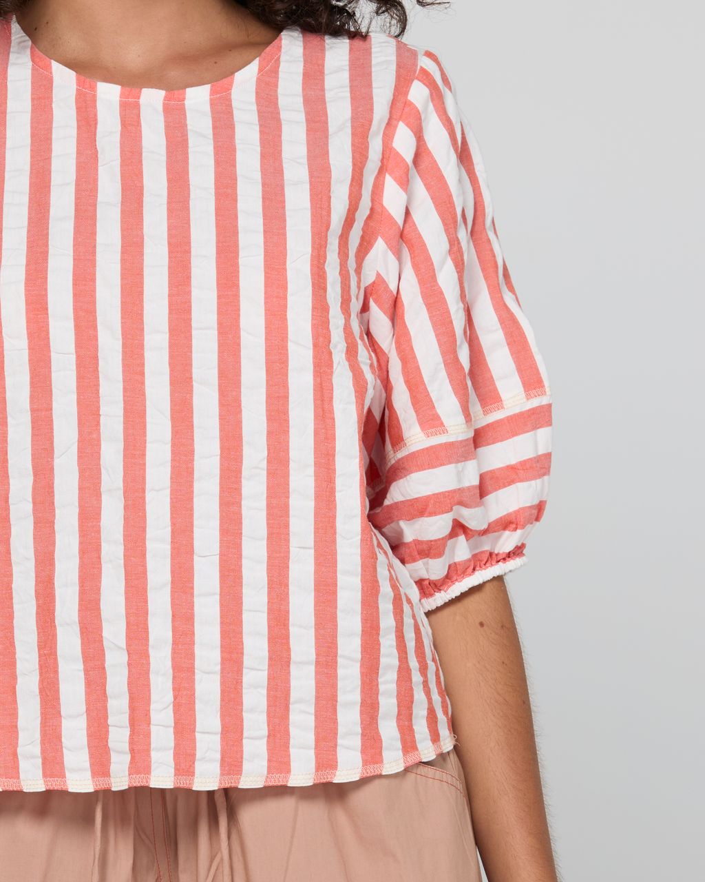 Boom Shankar Ava Cotton Seersucker Top Watermelon Stripe | Women's Clothing | Gretel Lane