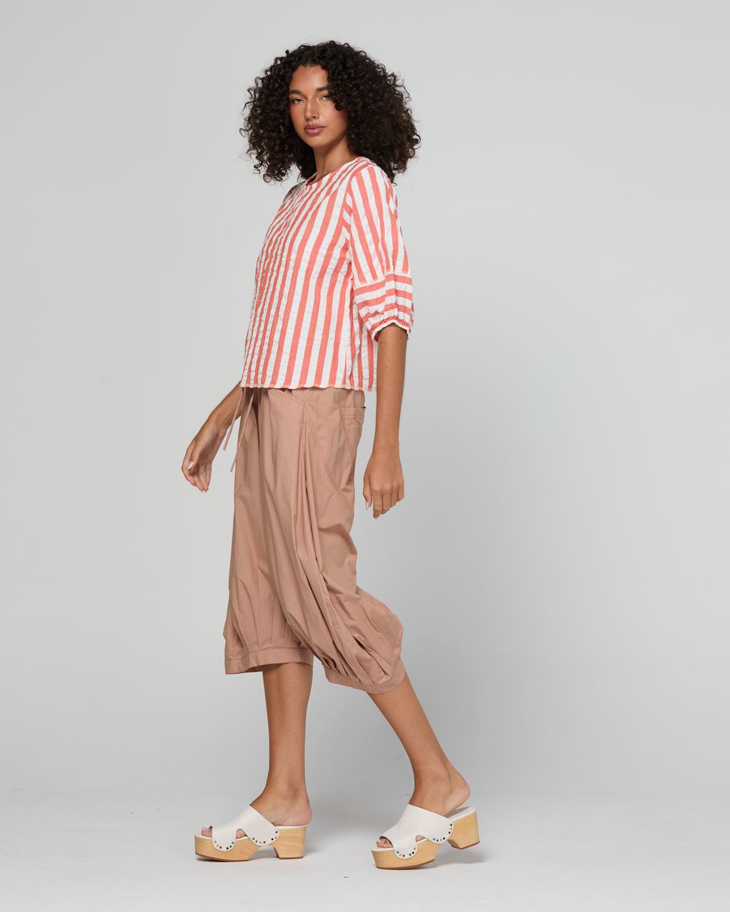 Boom Shankar Ava Cotton Seersucker Top Watermelon Stripe | Women's Clothing | Gretel Lane