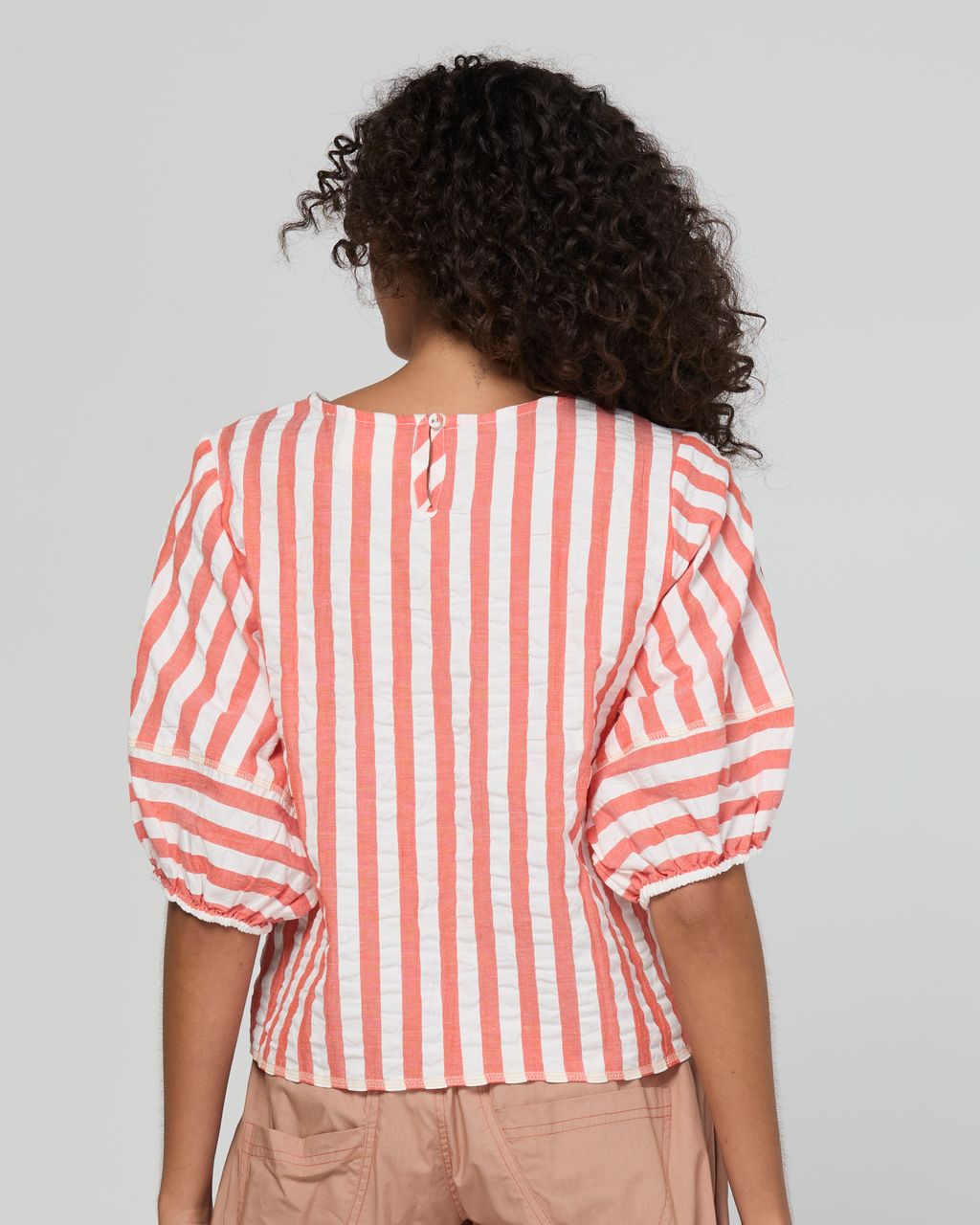 Boom Shankar Ava Cotton Seersucker Top Watermelon Stripe | Women's Clothing | Gretel Lane