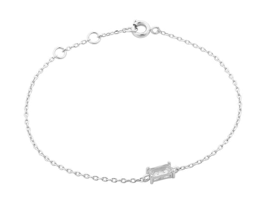 Liberté Silver Chain Bracelet with CZ Crystal | Gretel Lane