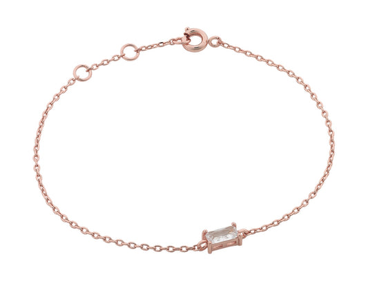 Liberté Women's Rose Gold Bracelet with CZ Crystal | Gretel Lane