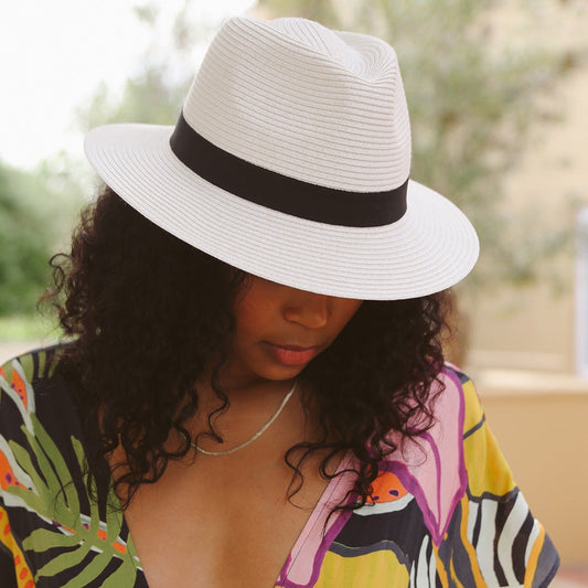 Before Dark Pana-mate Fedora Ivory with Black Band | Women's Hats | Gretel Lane