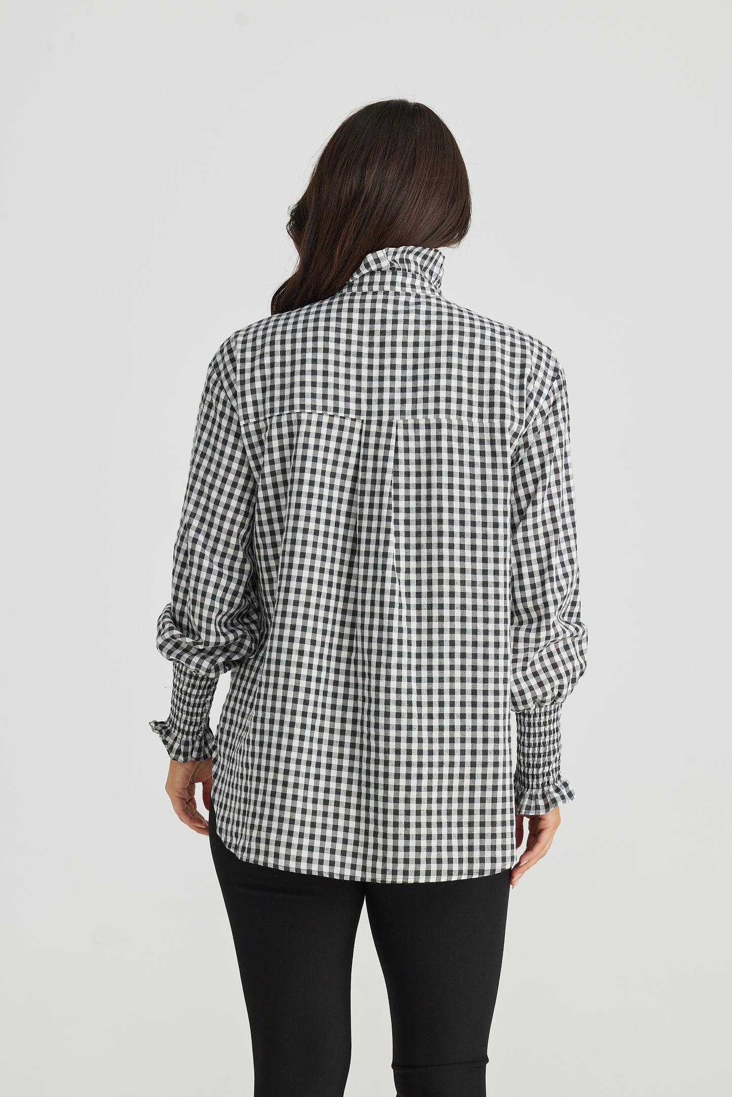 Countess Shirt (Black Gingham)