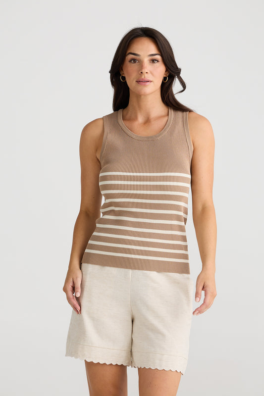 Amba Tank (Nut w/ Ecru Stripe)