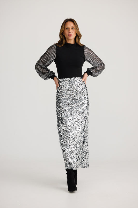 Paris Skirt (Silver Sequin)